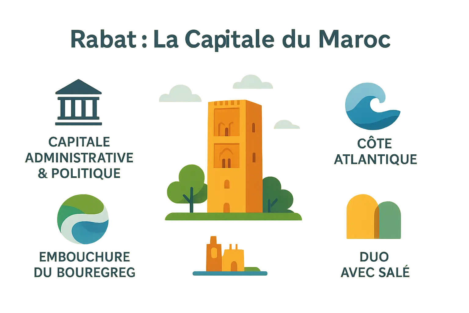 Vue aérienne de Rabat et Salé séparées par le Bouregreg