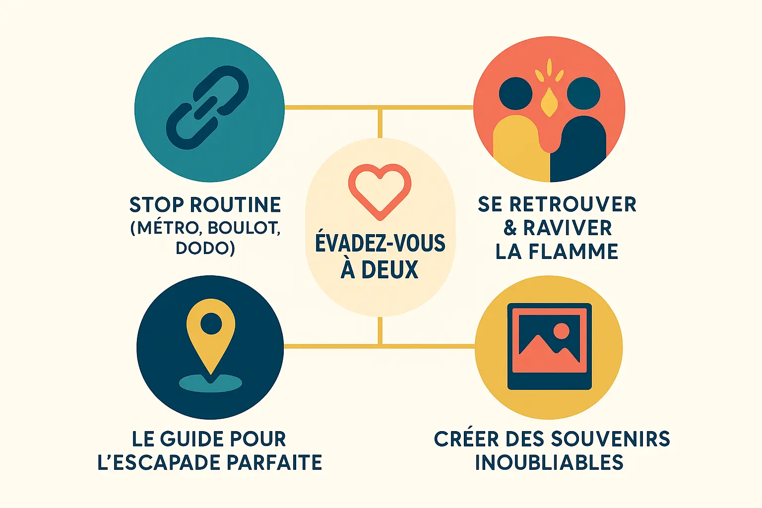 Illustration d'une escapade romantique