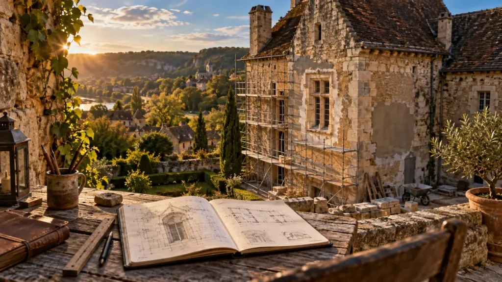 Château XXL dordogne : Domaine de La Barde au Bugue, restauration