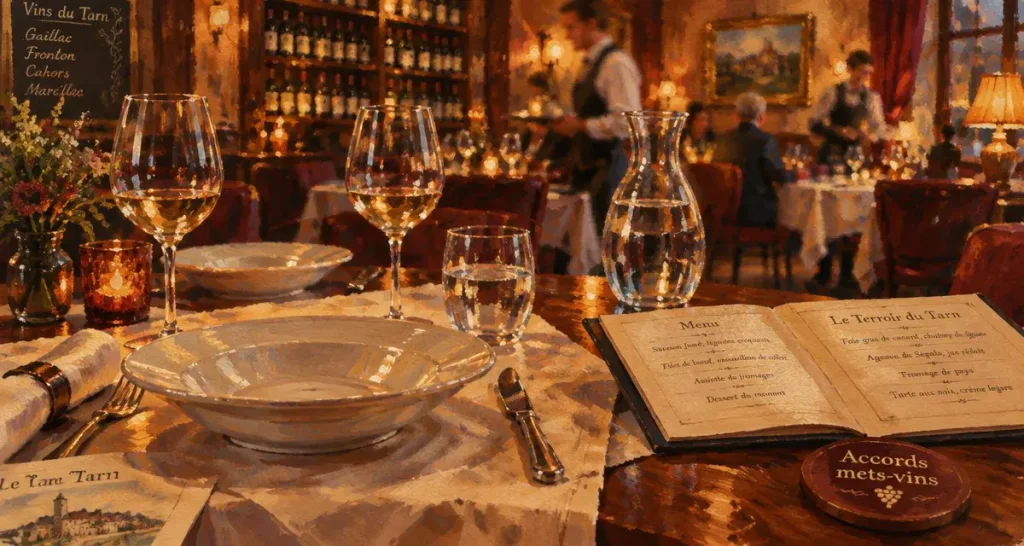 Restaurant gastro tarn : table gastronomique et salle feutrée